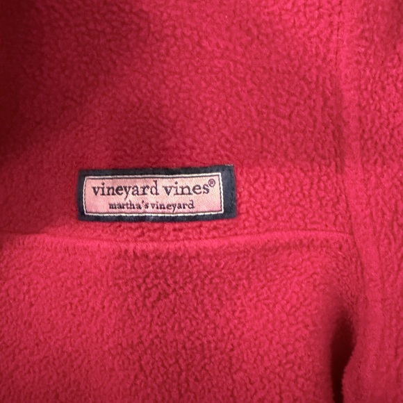 Vineyard Vines Kids Red and Navy Fleece Pullover - Picture 3 of 3
